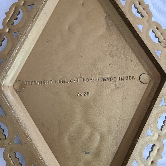 Vintage 70s Homco gold cream wall plaques four classical motifs 8 x 14 - Picture 5 of 7